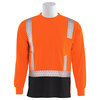 Erb Safety T-Shirt, Brdseye Msh, Lng Slv, Class2, 9007SBSEG, Hi-Viz Orng/Blk, XL 62464